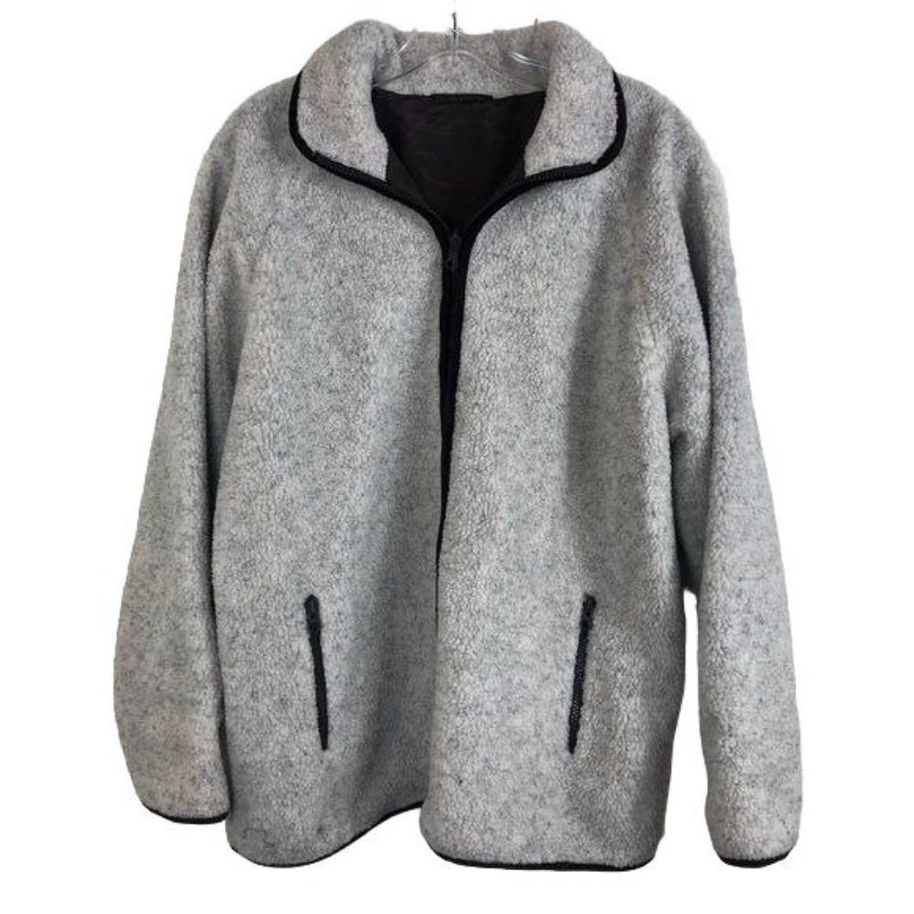 OUTBROOK Teddy Cream Silk Blend Reversible Fall Jacket Size Medium